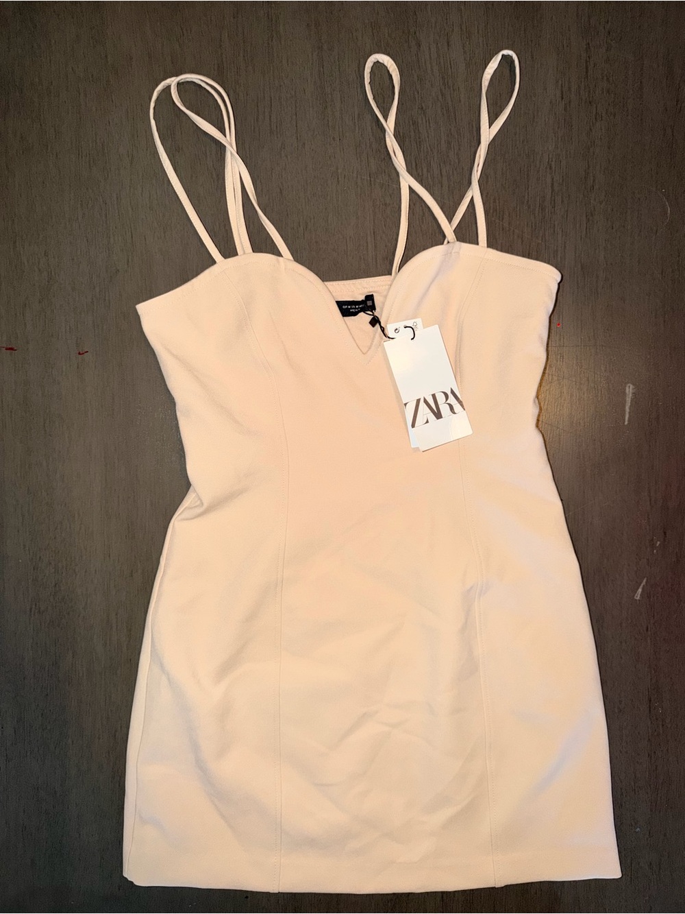ZARA Blush Pink Double-Strap Bodycon Dress